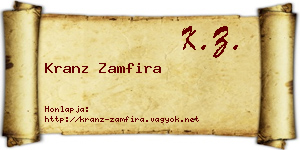 Kranz Zamfira névjegykártya